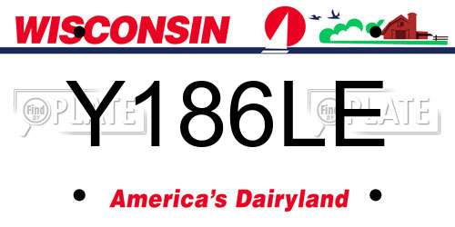 Y186LE Wisconsin License Plate