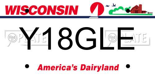 Y18GLE Wisconsin License Plate