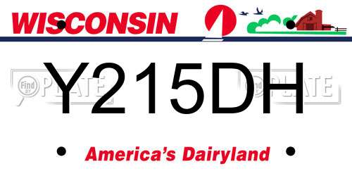 Y215DH Wisconsin License Plate