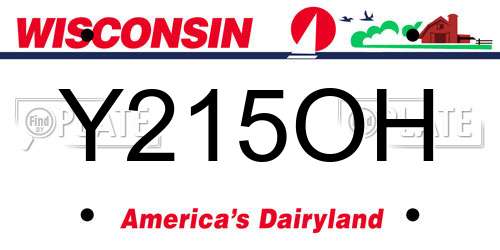 Y215OH Wisconsin License Plate