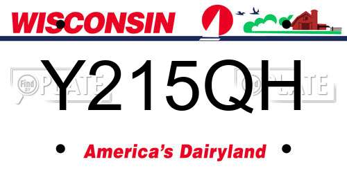 Y215QH Wisconsin License Plate