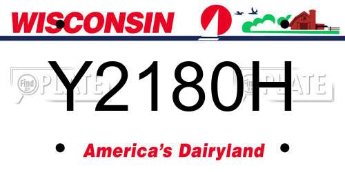 Y2180H Wisconsin License Plate