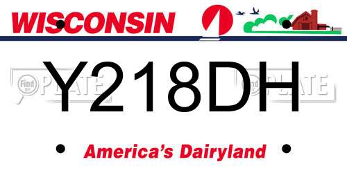 Y218DH Wisconsin License Plate