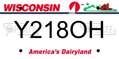 Y218OH Wisconsin License Plate