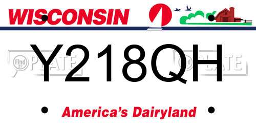 Y218QH Wisconsin License Plate