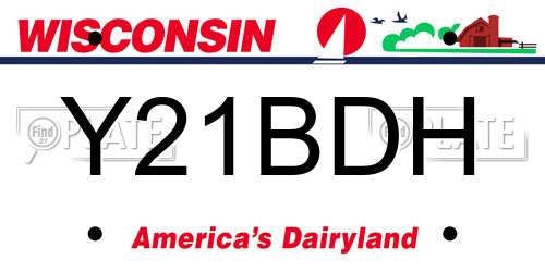 Y21BDH Wisconsin License Plate