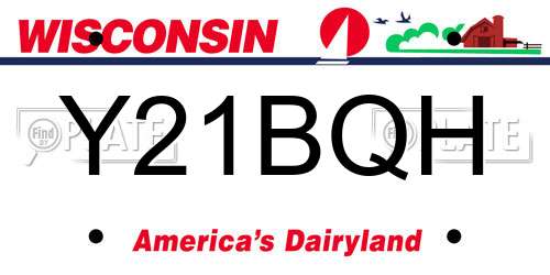 Y21BQH Wisconsin License Plate