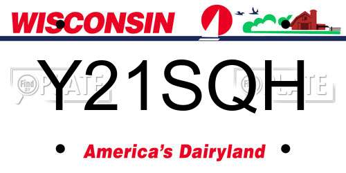 Y21SQH Wisconsin License Plate