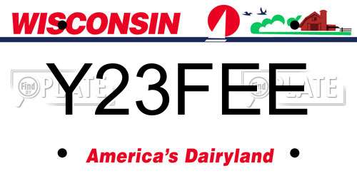 Y23FEE Wisconsin License Plate