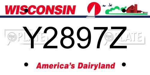 Y2897Z Wisconsin License Plate