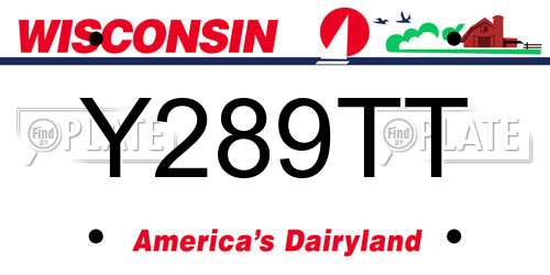 Y289TT Wisconsin License Plate