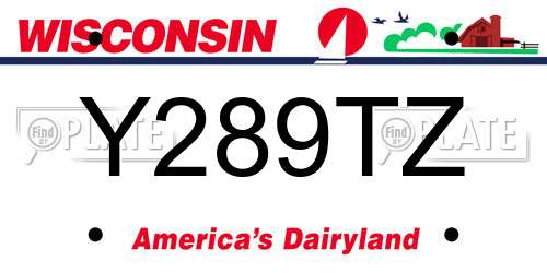 Y289TZ Wisconsin License Plate