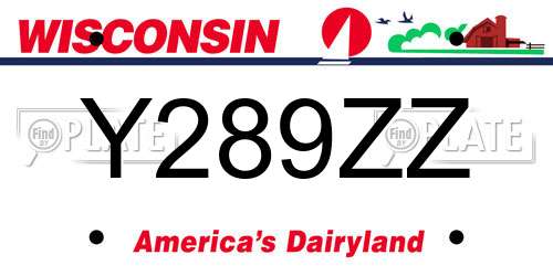 Y289ZZ Wisconsin License Plate