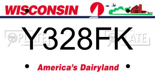Y328FK Wisconsin License Plate