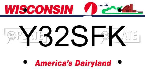 Y32SFK Wisconsin License Plate