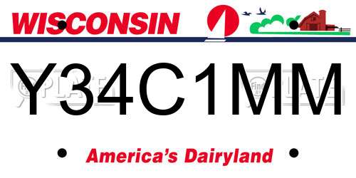 Y34C1MM Wisconsin License Plate