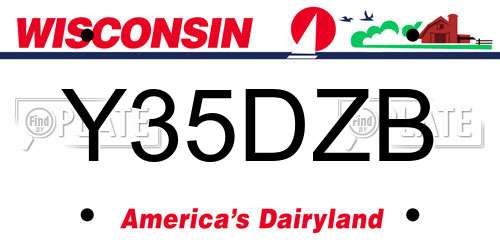 Y35DZB Wisconsin License Plate