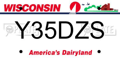 Y35DZS Wisconsin License Plate