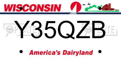 Y35QZB Wisconsin License Plate