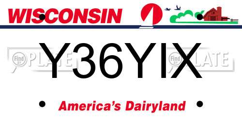 Y36YIX Wisconsin License Plate