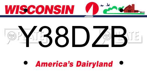 Y38DZB Wisconsin License Plate