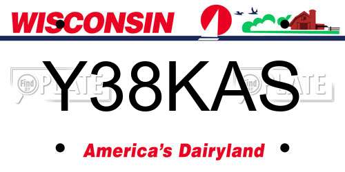 Y38KAS Wisconsin License Plate