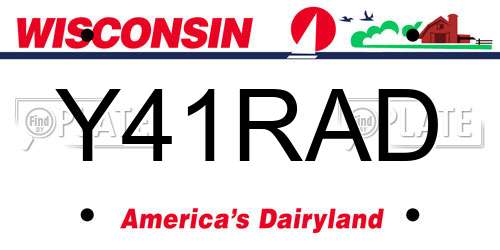 Y41RAD Wisconsin License Plate