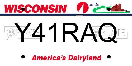 Y41RAQ Wisconsin License Plate