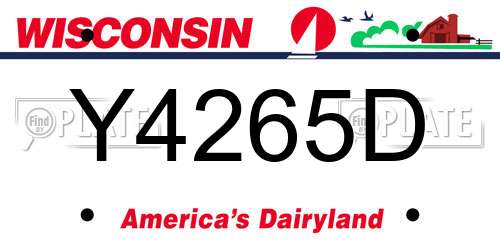Y4265D Wisconsin License Plate