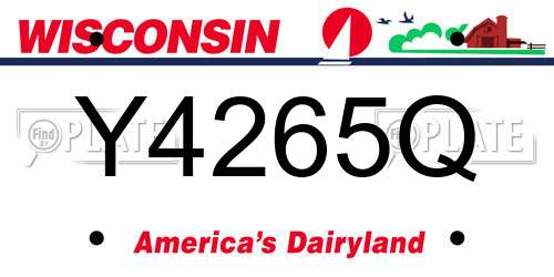 Y4265Q Wisconsin License Plate