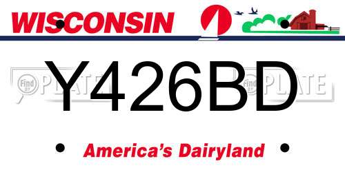 Y426BD Wisconsin License Plate