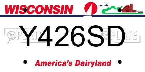 Y426SD Wisconsin License Plate