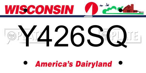 Y426SQ Wisconsin License Plate