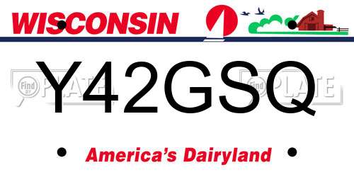 Y42GSQ Wisconsin License Plate