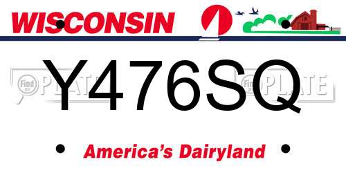 Y476SQ Wisconsin License Plate