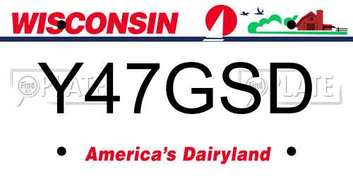Y47GSD Wisconsin License Plate