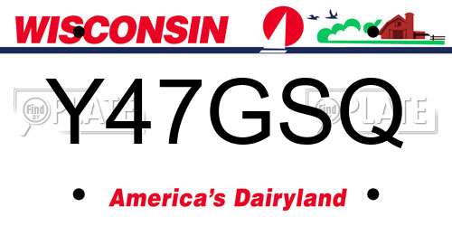 Y47GSQ Wisconsin License Plate