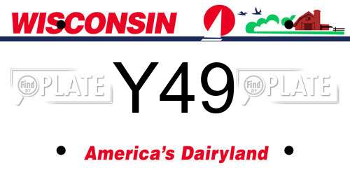 Y49 Wisconsin License Plate