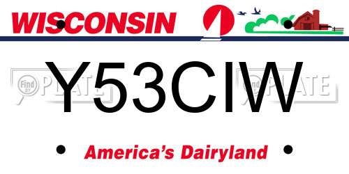 Y53CIW Wisconsin License Plate