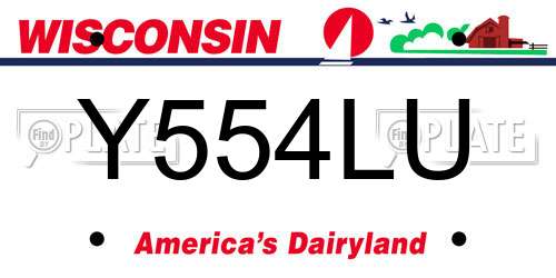 Y554LU Wisconsin License Plate