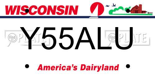 Y55ALU Wisconsin License Plate