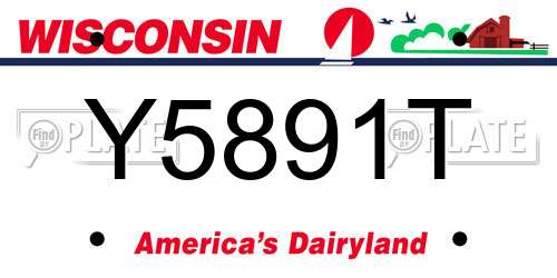 Y5891T Wisconsin License Plate