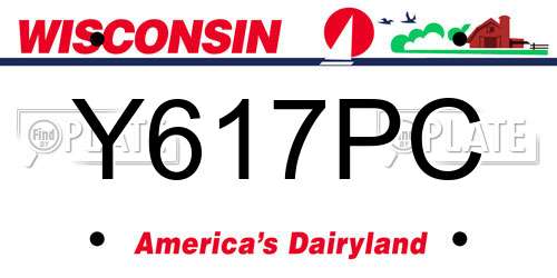 Y617PC Wisconsin License Plate