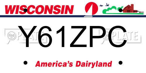 Y61ZPC Wisconsin License Plate