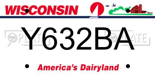 Y632BA Wisconsin License Plate