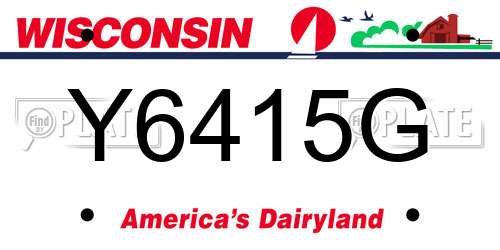 Y6415G Wisconsin License Plate