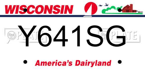 Y641SG Wisconsin License Plate