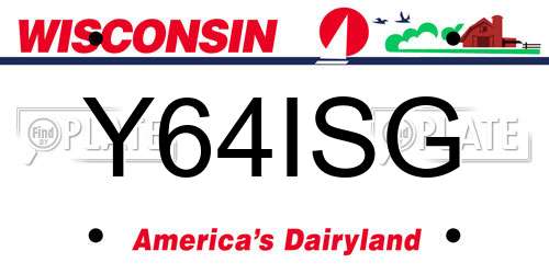 Y64ISG Wisconsin License Plate
