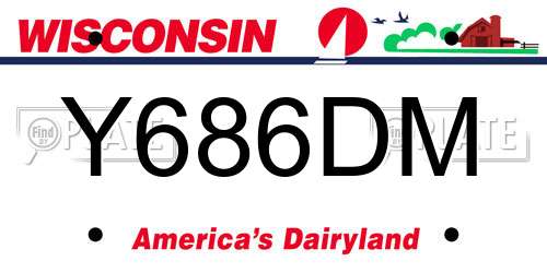 Y686DM Wisconsin License Plate