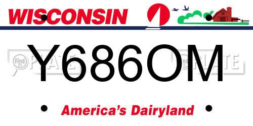 Y686OM Wisconsin License Plate